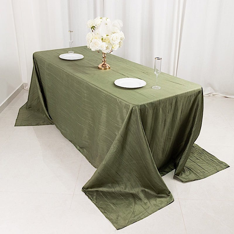 90x132 in Metallic Crinkled Taffeta Rectangular Tablecloth