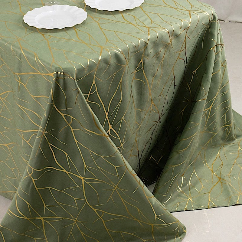 90x132 in Metallic Geometric Design Polyester Rectangle Tablecloth