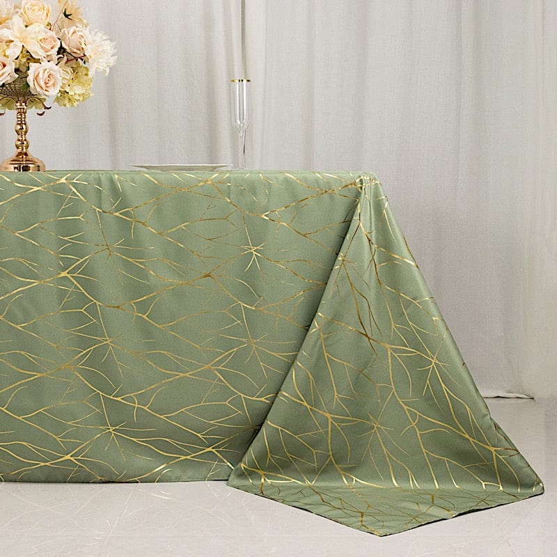 90x132 in Metallic Geometric Design Polyester Rectangle Tablecloth