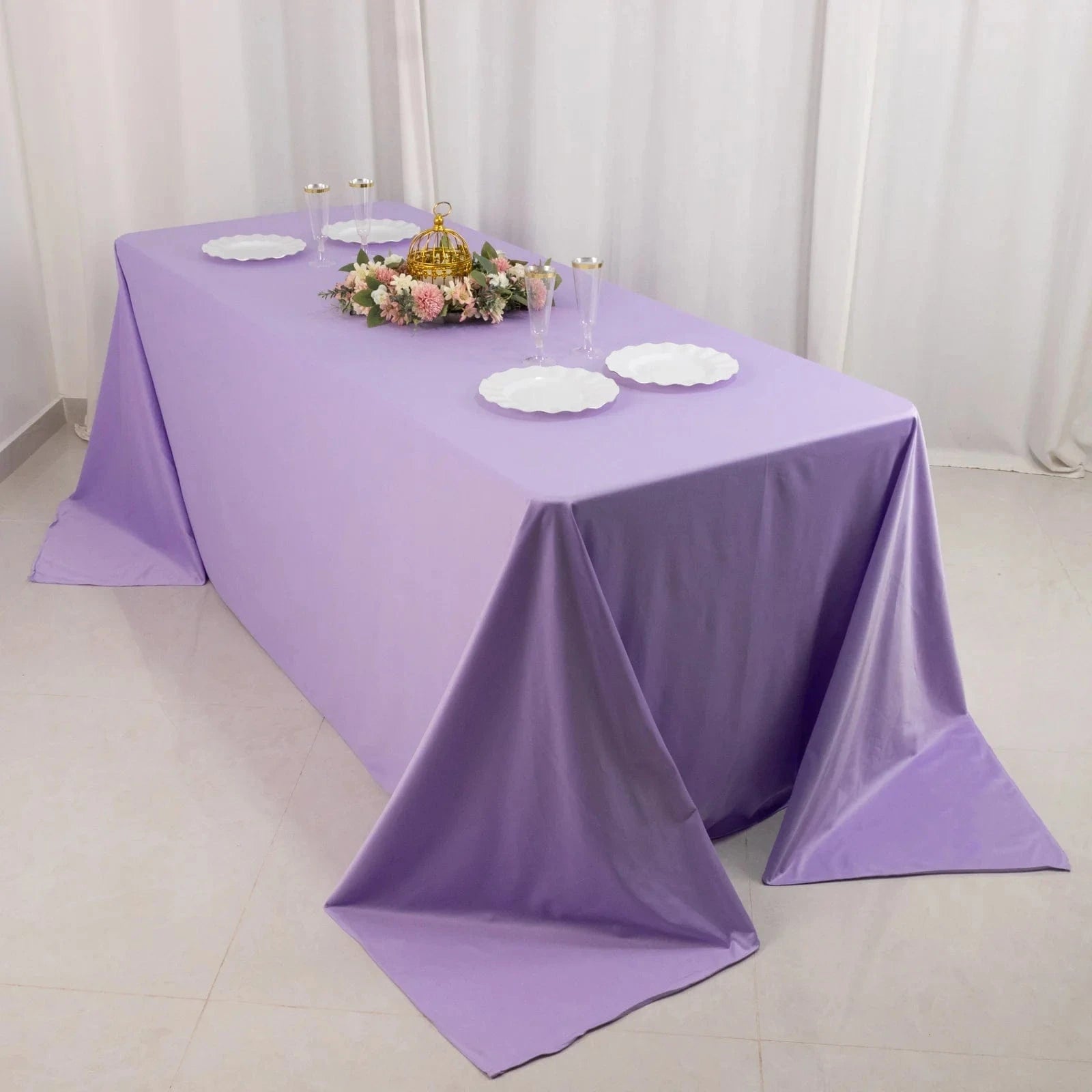 90x132 in Premium Scuba Polyester Rectangle Tablecloth