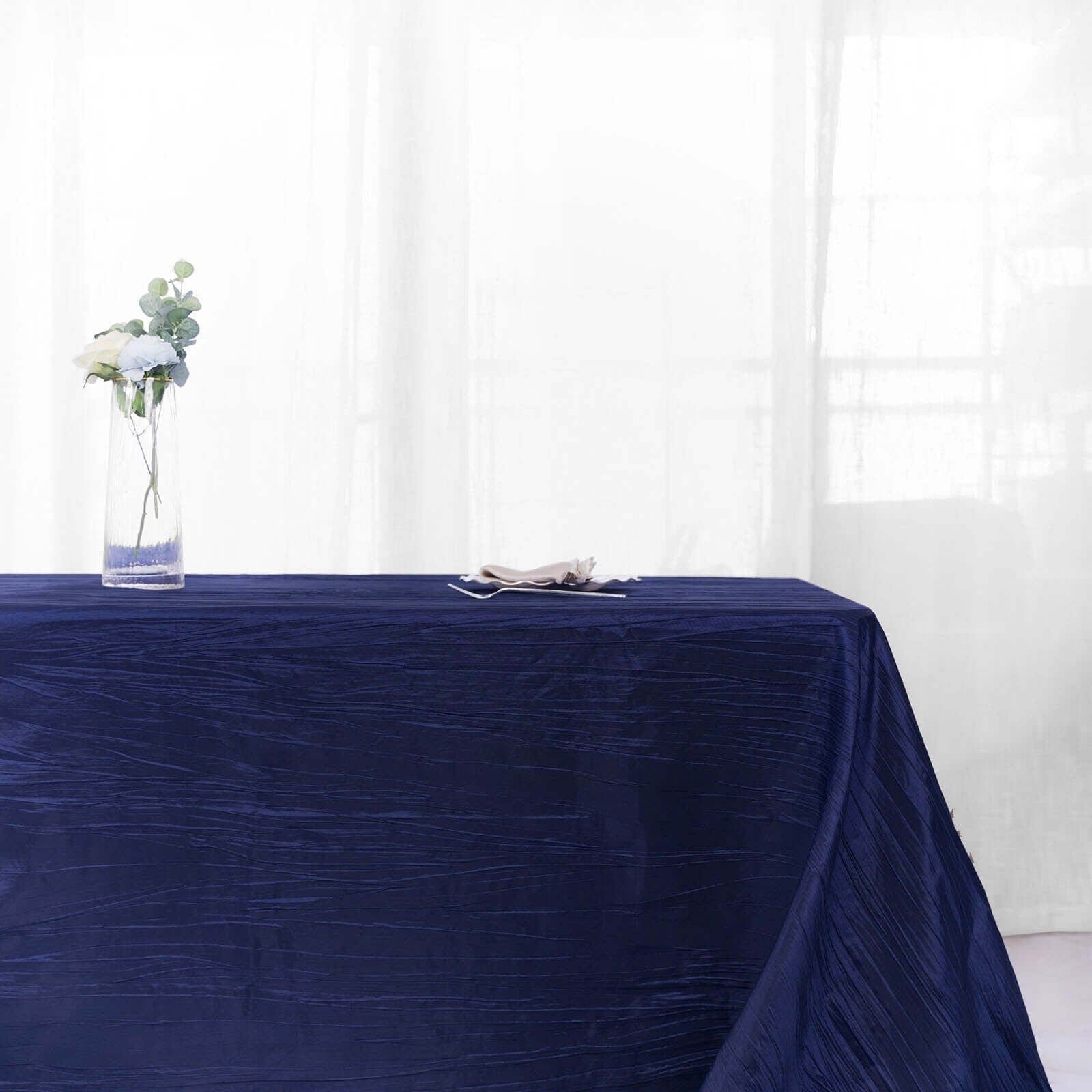90x156 in Metallic Crinkled Taffeta Rectangular Tablecloth