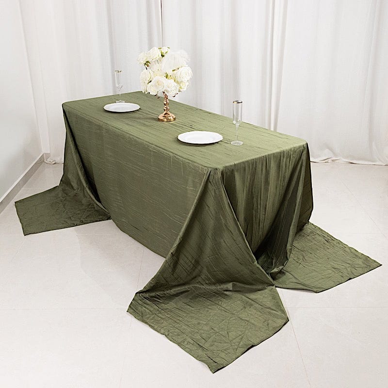 90x156 in Metallic Crinkled Taffeta Rectangular Tablecloth