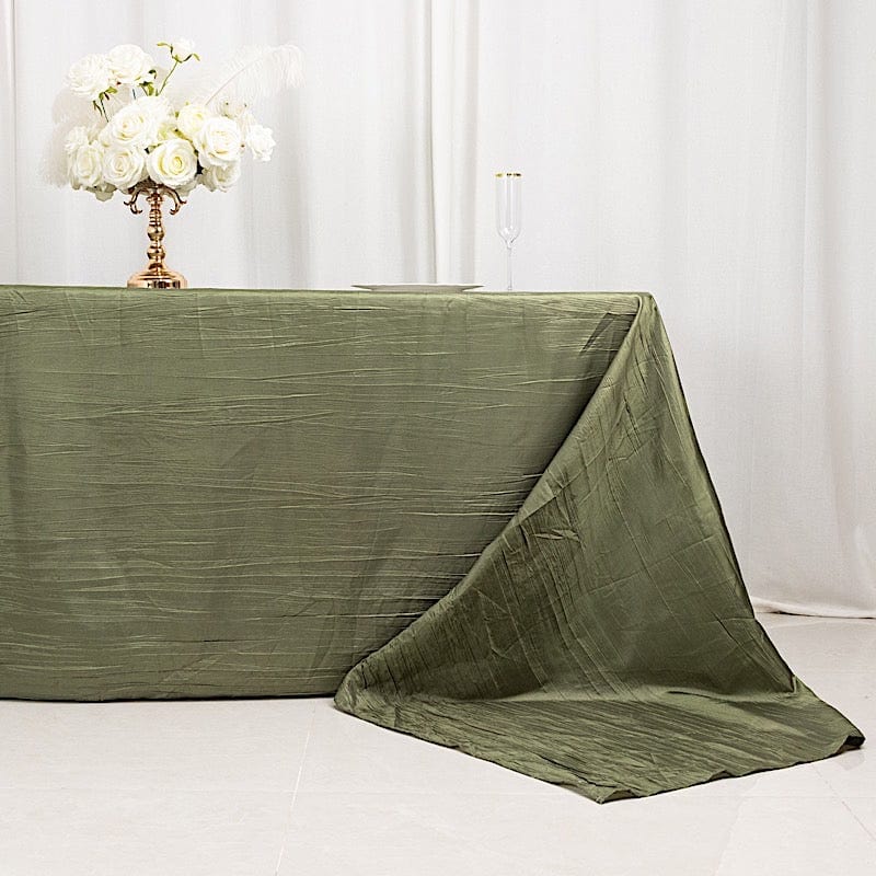 90x156 in Metallic Crinkled Taffeta Rectangular Tablecloth