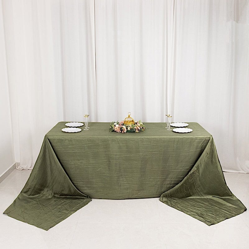 90x156 in Metallic Crinkled Taffeta Rectangular Tablecloth