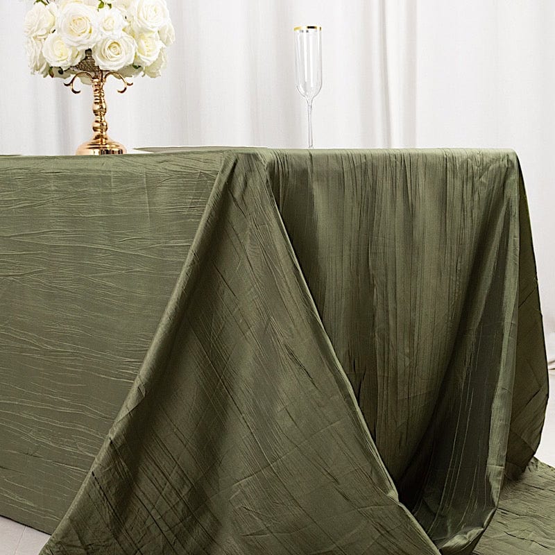 90x156 in Metallic Crinkled Taffeta Rectangular Tablecloth