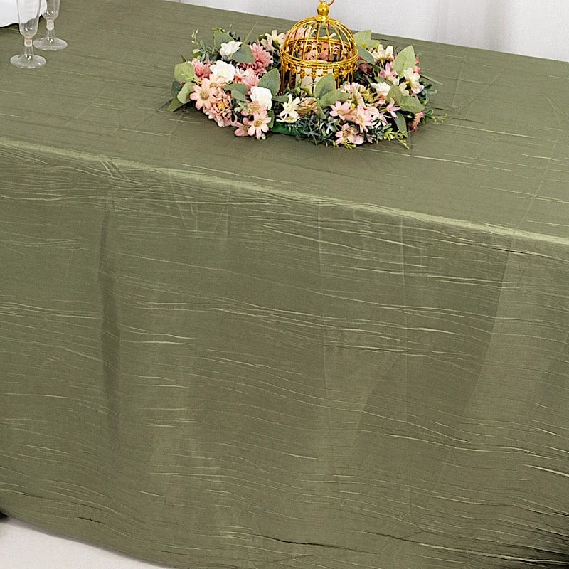 90x156 in Metallic Crinkled Taffeta Rectangular Tablecloth