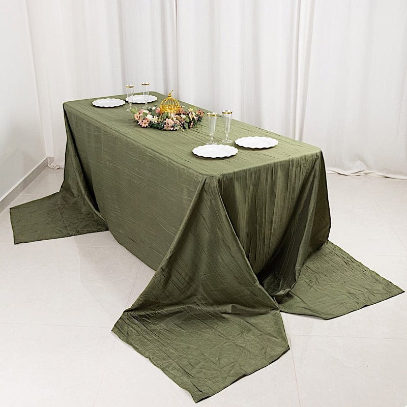 90x156 in Metallic Crinkled Taffeta Rectangular Tablecloth