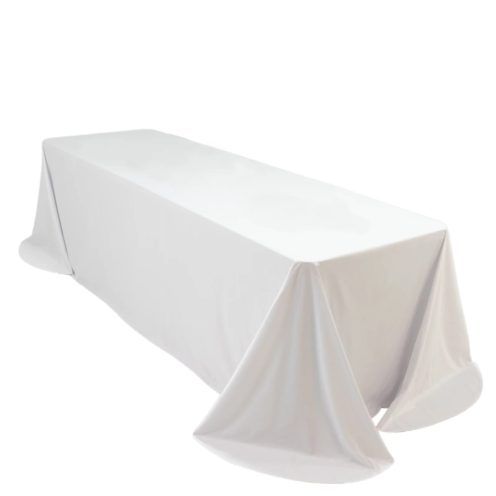 90x156 in Scuba Polyester Rectangle Tablecloth with Round Corners