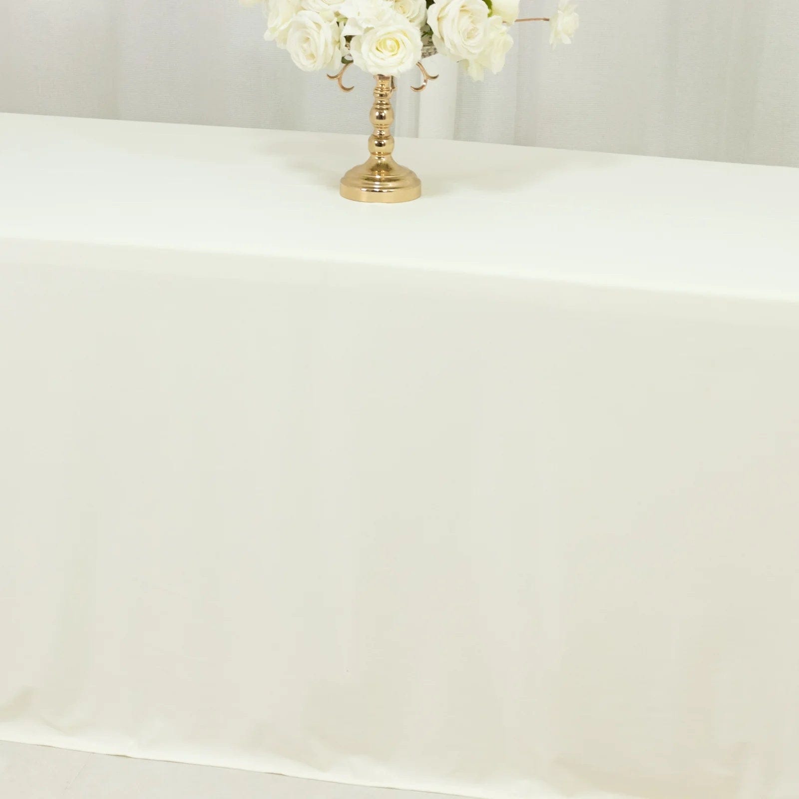 90x156 in Scuba Polyester Rectangle Tablecloth with Round Corners