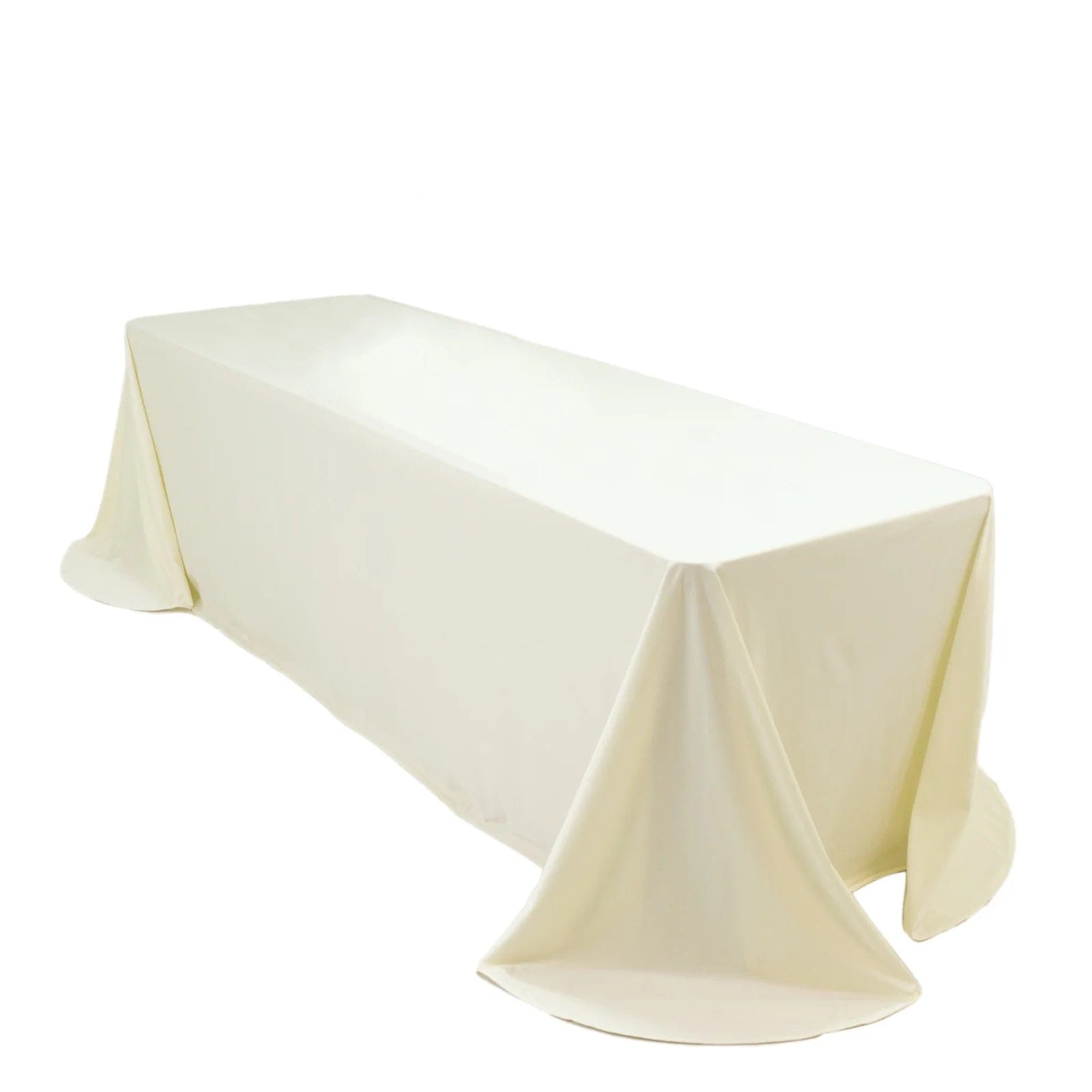 90x156 in Scuba Polyester Rectangle Tablecloth with Round Corners