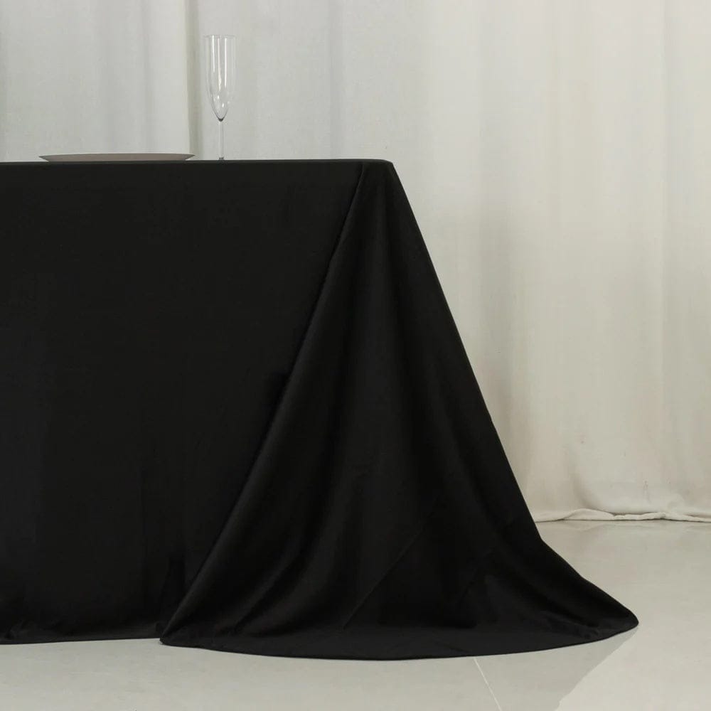 90x156 in Scuba Polyester Rectangle Tablecloth with Round Corners