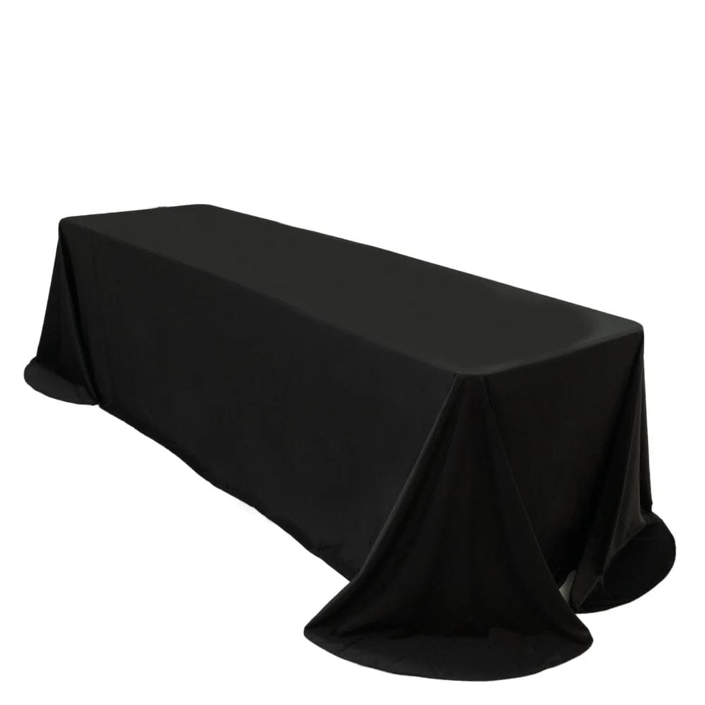 90x156 in Scuba Polyester Rectangle Tablecloth with Round Corners