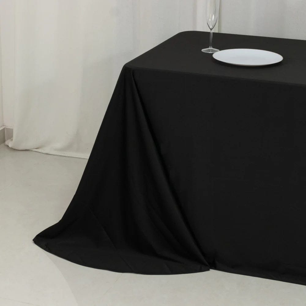 90x156 in Scuba Polyester Rectangle Tablecloth with Round Corners