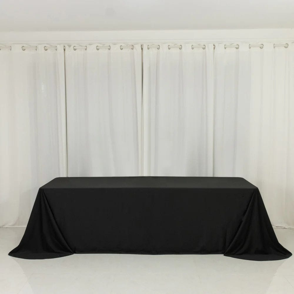 90x156 in Scuba Polyester Rectangle Tablecloth with Round Corners