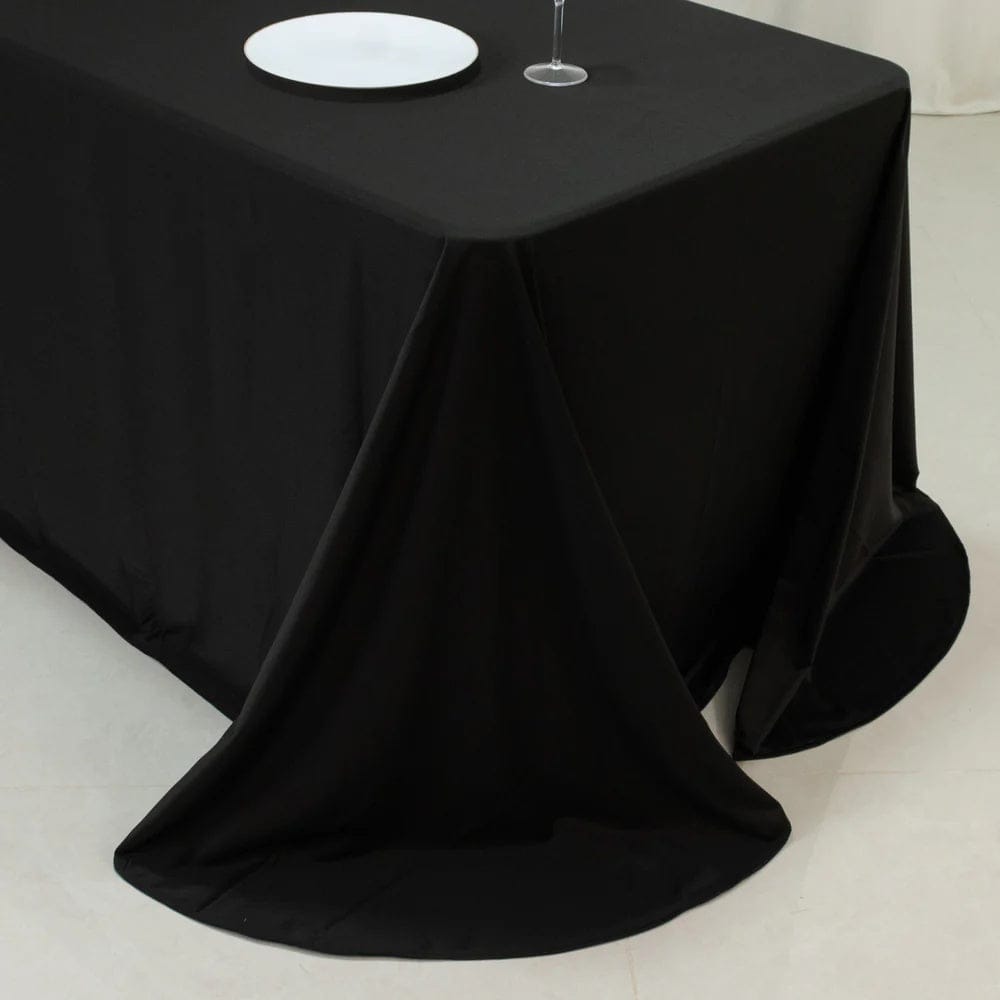 90x156 in Scuba Polyester Rectangle Tablecloth with Round Corners