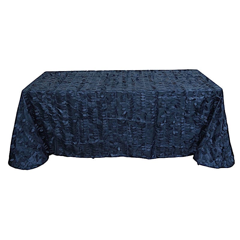 90x156 in Taffeta Rectangle Tablecloth with 3D Leaves Petals Design