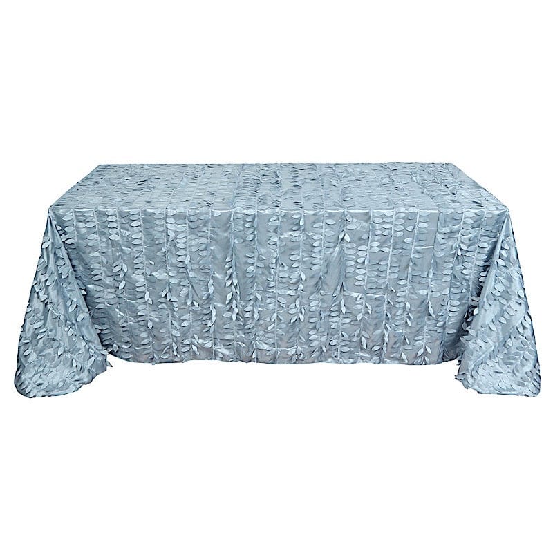 90x156 in Taffeta Rectangle Tablecloth with 3D Leaves Petals Design