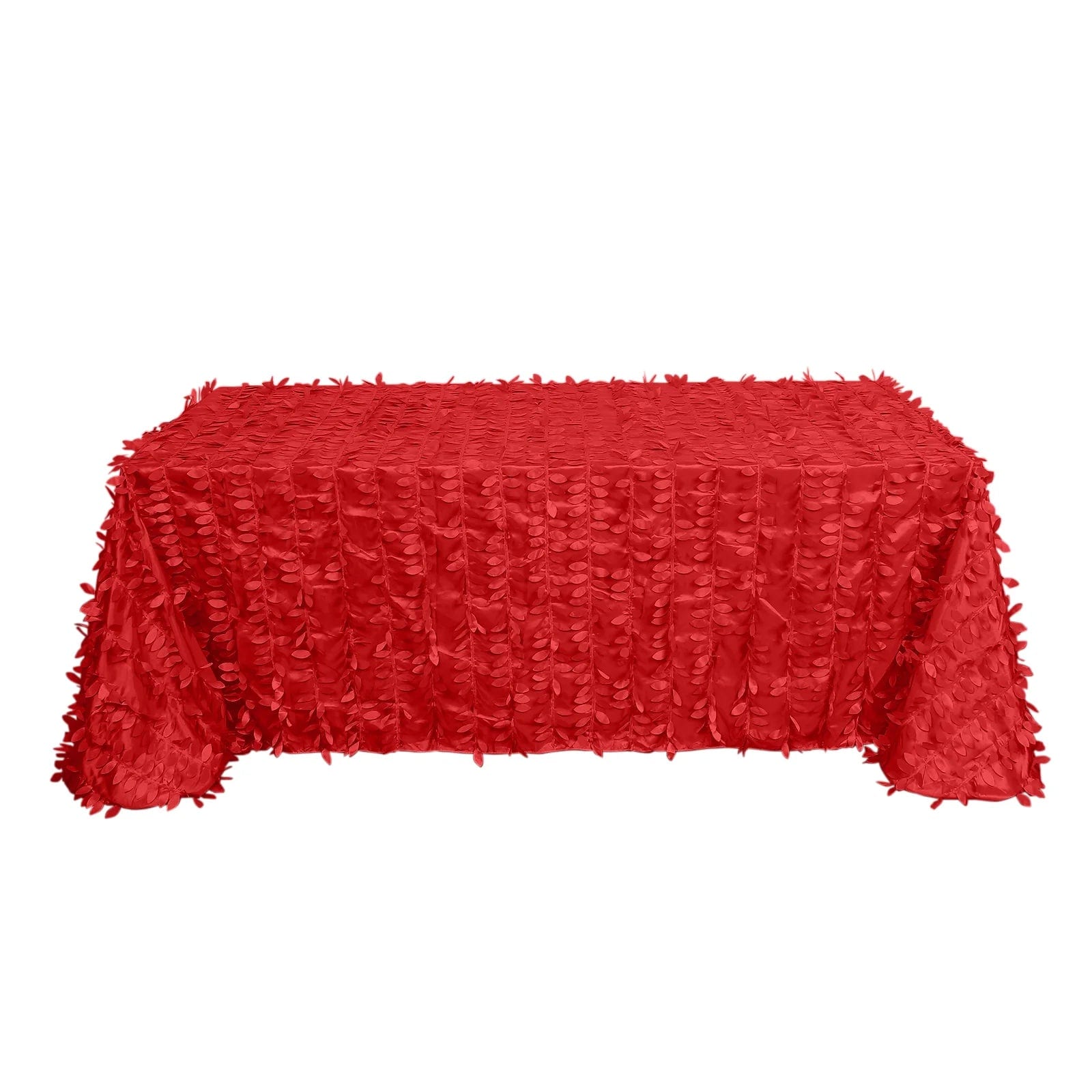 90x156 in Taffeta Rectangle Tablecloth with 3D Leaves Petals Design