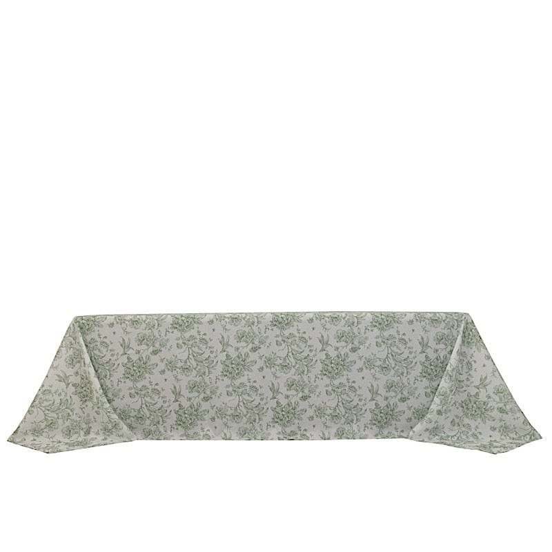 90x156 French Toile Pattern Polyester Rectangular Tablecloth