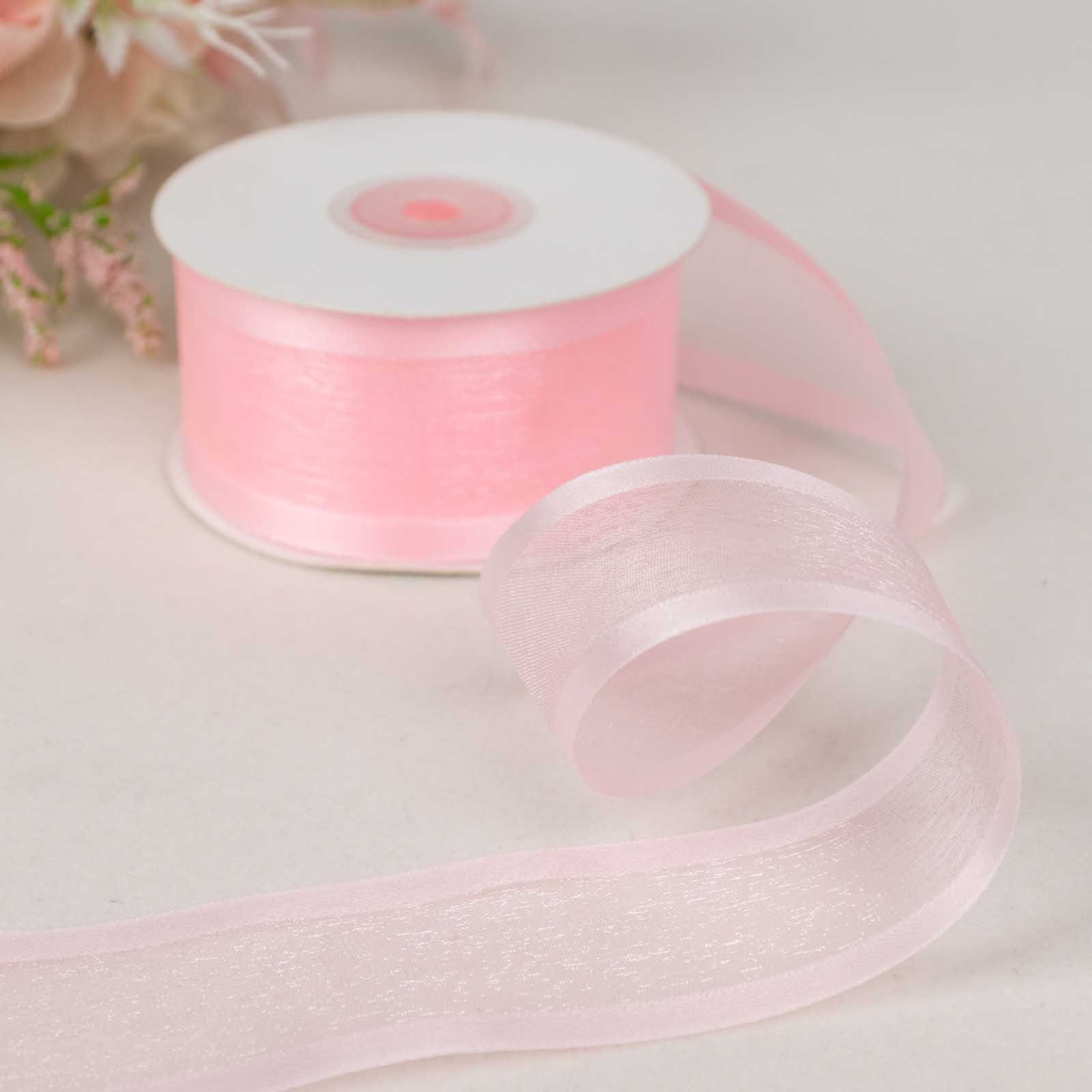 1.5 inch x 25 yards Sheer Organza Ribbon with Satin Edges