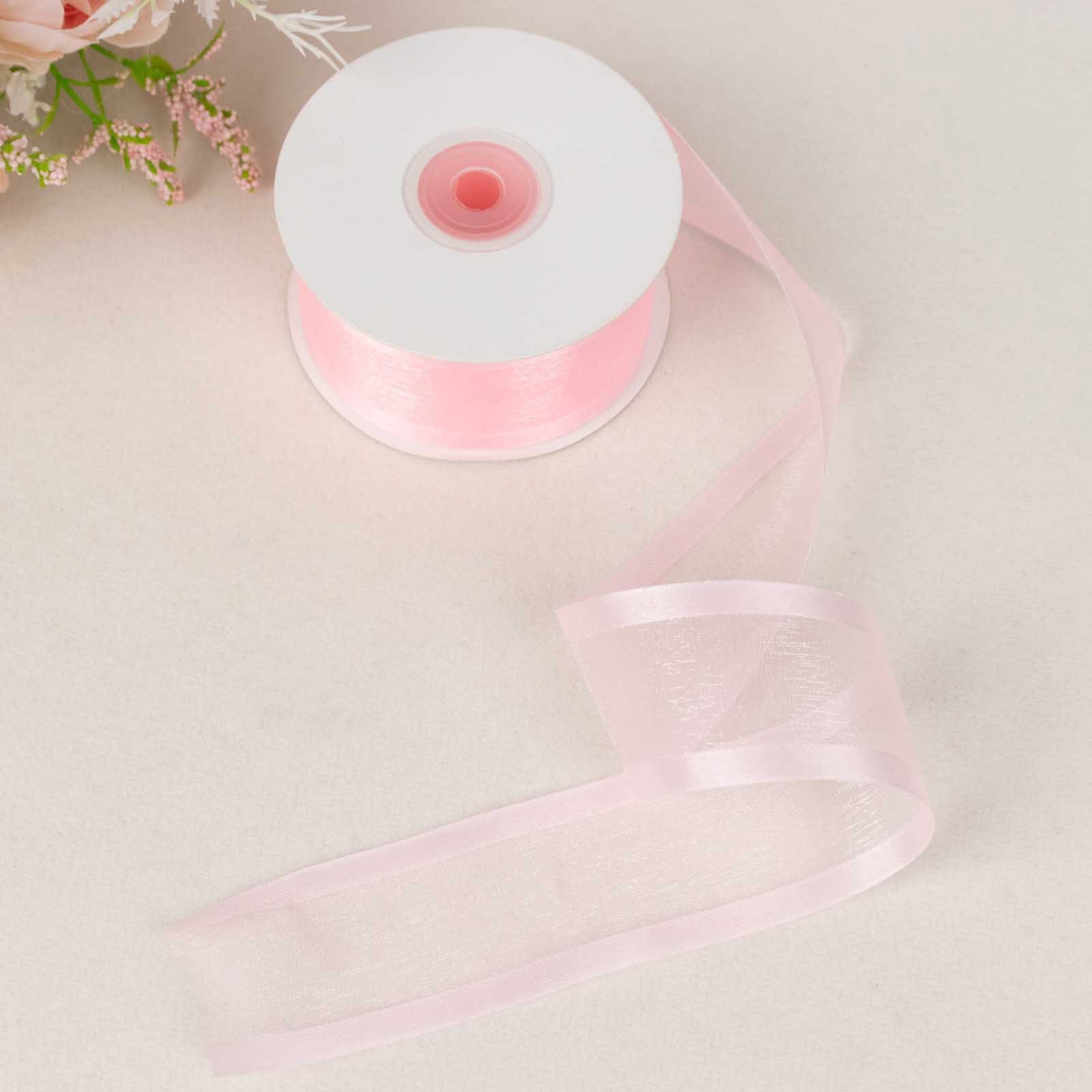 1.5 inch x 25 yards Sheer Organza Ribbon with Satin Edges