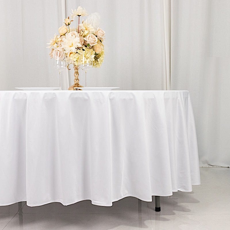 108 in Premium Scuba Polyester Round Tablecloth Party Linens