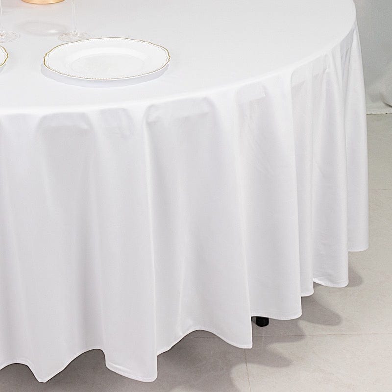 108 in Premium Scuba Polyester Round Tablecloth Party Linens