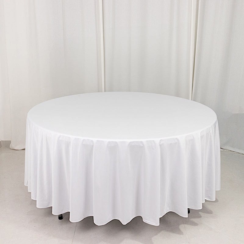 108 in Premium Scuba Polyester Round Tablecloth Party Linens