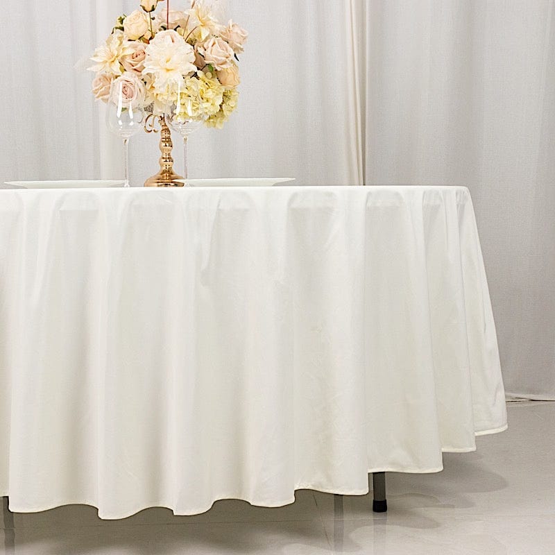 108 in Premium Scuba Polyester Round Tablecloth Party Linens