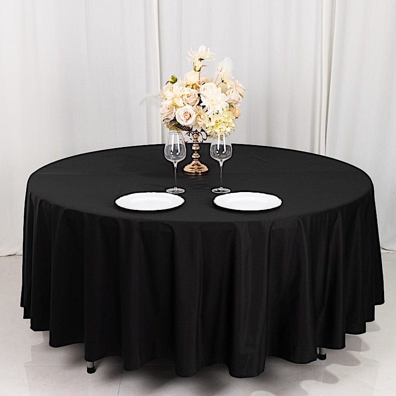 108 in Premium Scuba Polyester Round Tablecloth Party Linens