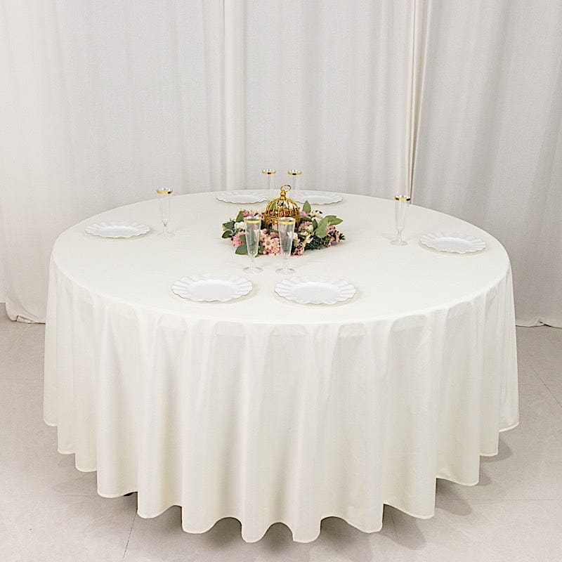 108 in Premium Scuba Polyester Round Tablecloth Party Linens