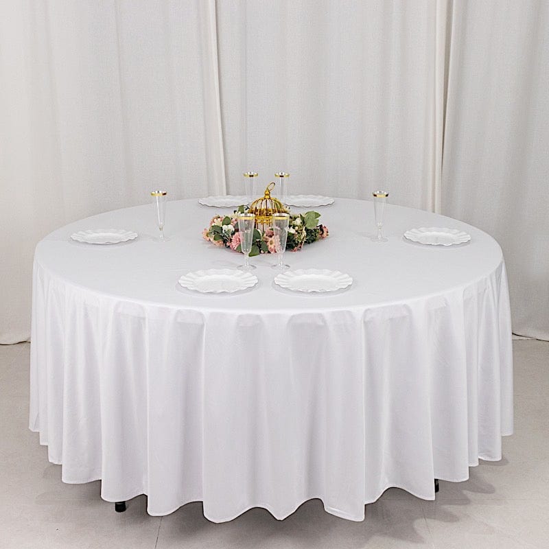 108 in Premium Scuba Polyester Round Tablecloth Party Linens