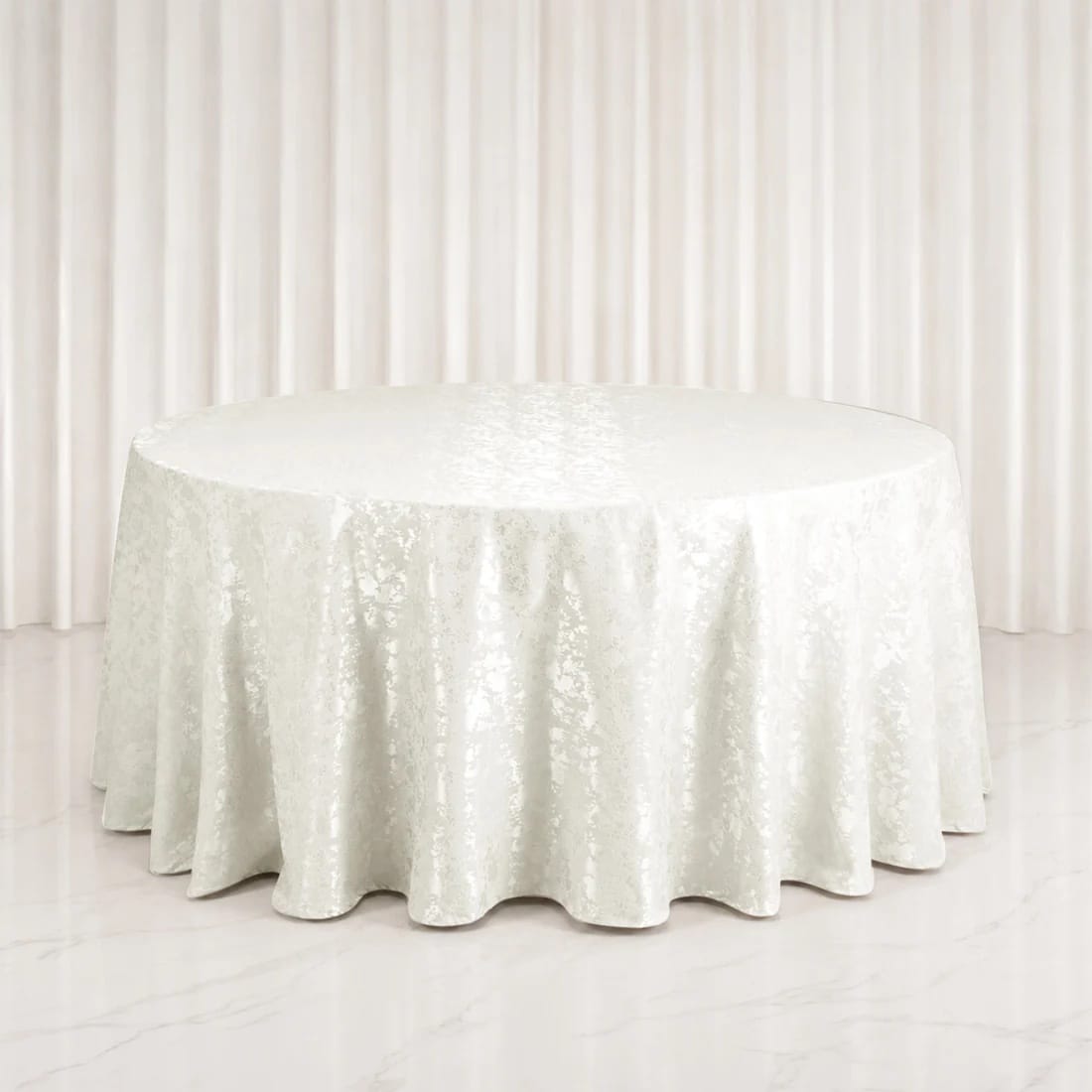120 in Jacquard Polyester Round Tablecloth Abstract Watercolor Design
