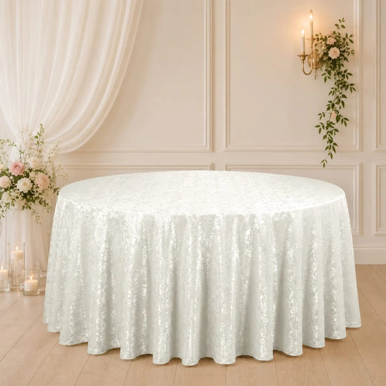 120 in Jacquard Polyester Round Tablecloth Abstract Watercolor Design