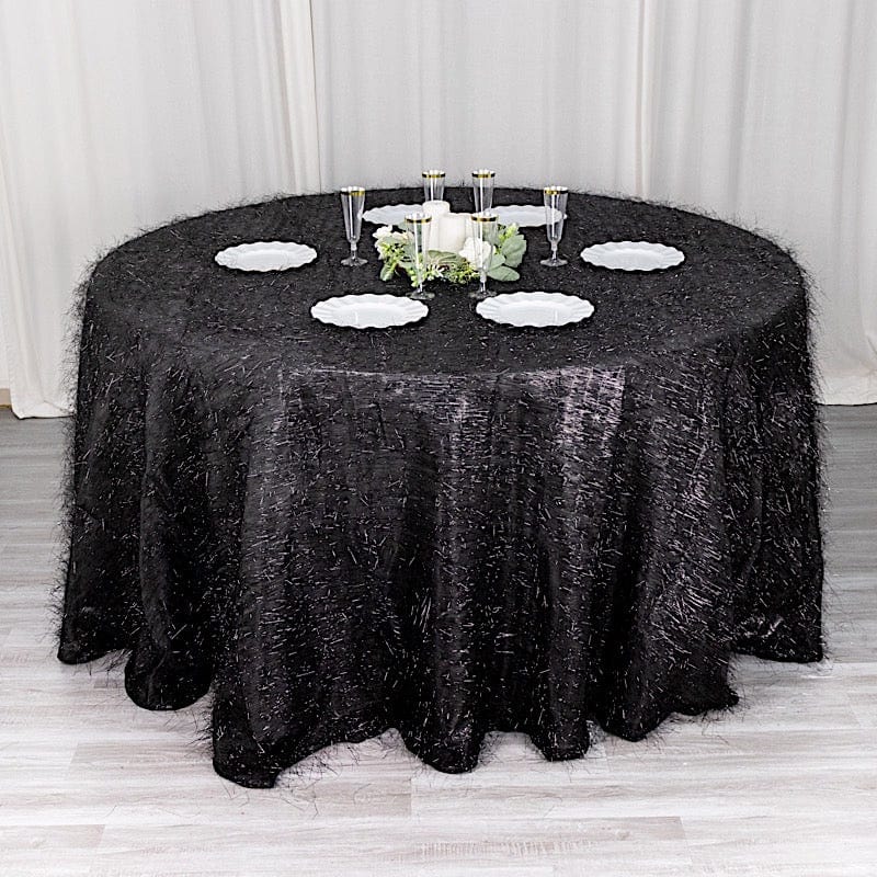 120 in Metallic Tinsel Polyester Rectangle Tablecloth