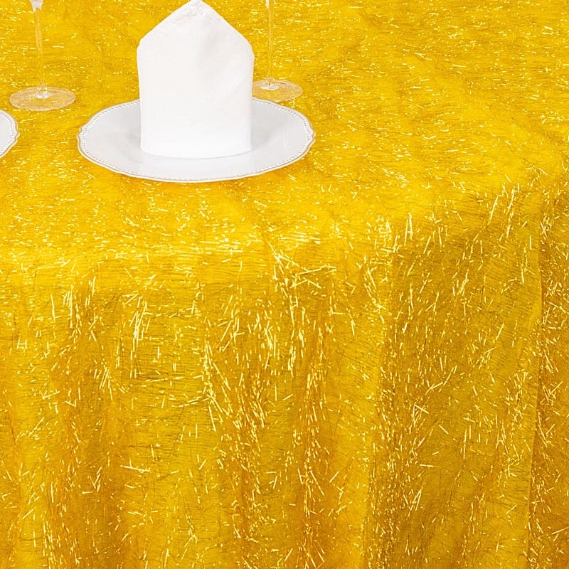 120 in Metallic Tinsel Polyester Rectangle Tablecloth