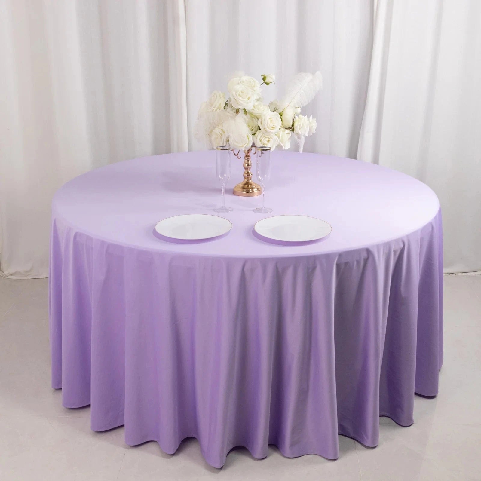 120 in Premium Scuba Polyester Round Tablecloth Party Linens