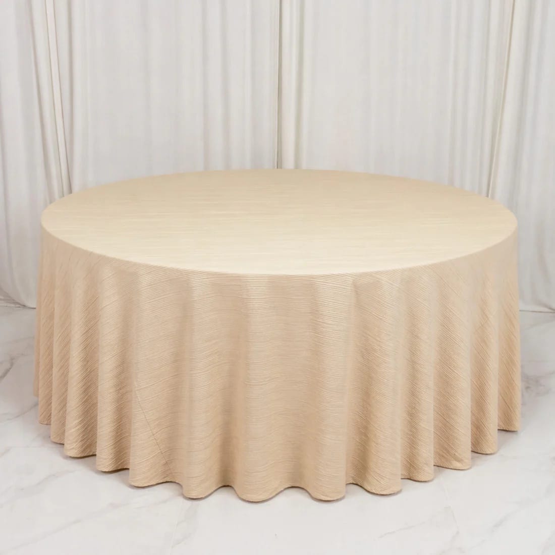 120 in Scuba Polyester Accordion Pleated Round Tablecloth Party Linens