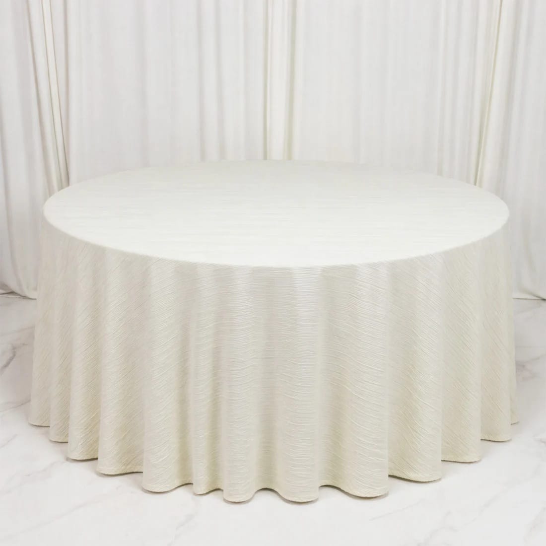 120 in Scuba Polyester Accordion Pleated Round Tablecloth Party Linens