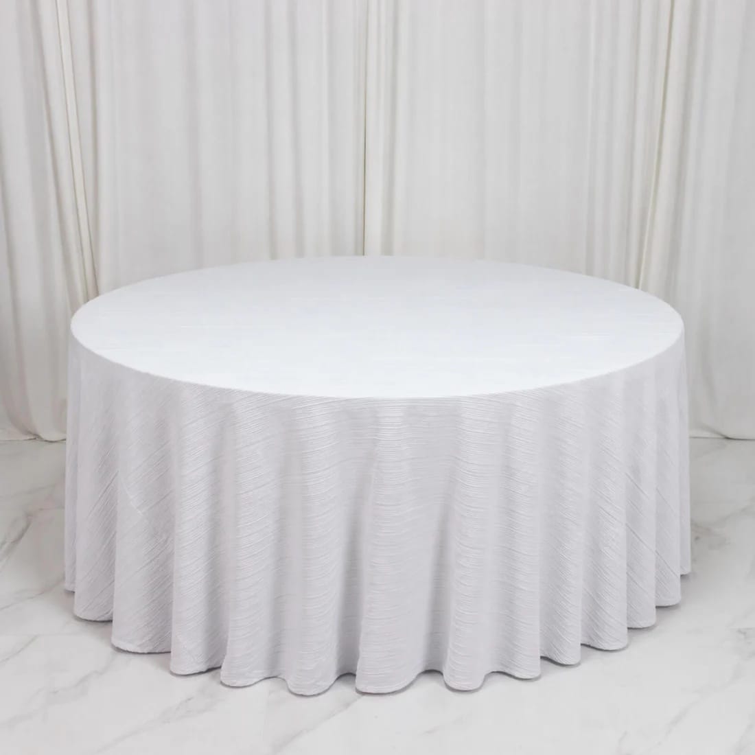 120 in Scuba Polyester Accordion Pleated Round Tablecloth Party Linens