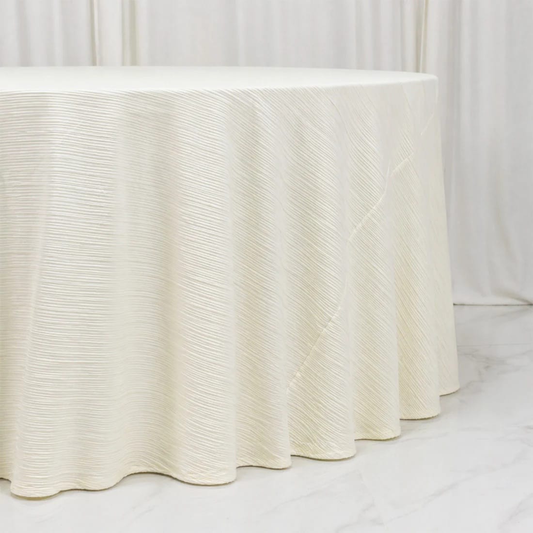 120 in Scuba Polyester Accordion Pleated Round Tablecloth Party Linens