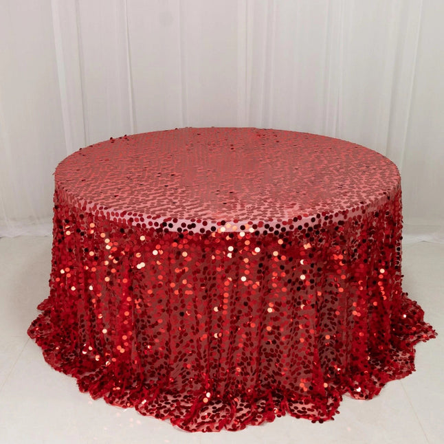 132 in Big Payette Sequin Round Tablecloth