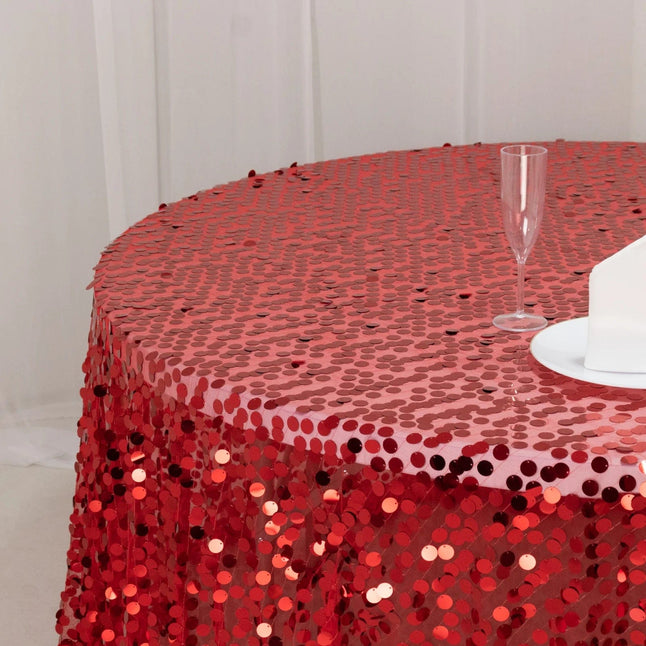 132 in Big Payette Sequin Round Tablecloth