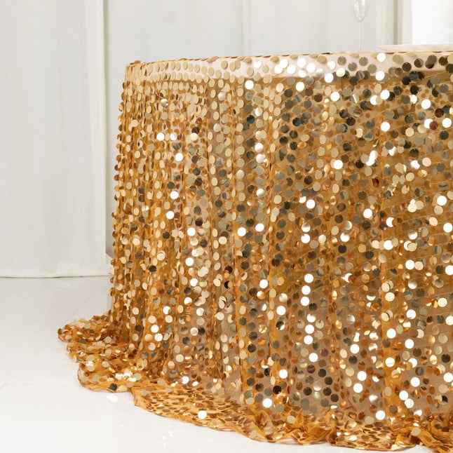 132 in Big Payette Sequin Round Tablecloth