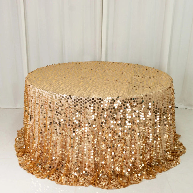 132 in Big Payette Sequin Round Tablecloth