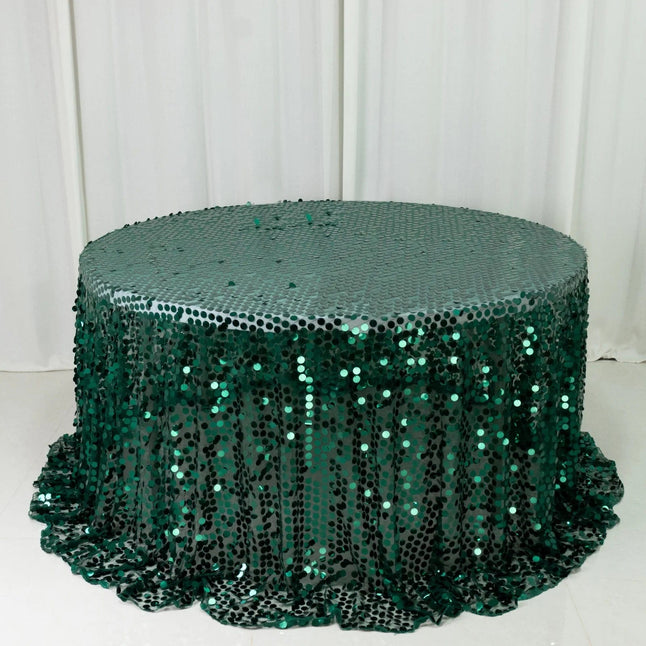 132 in Big Payette Sequin Round Tablecloth