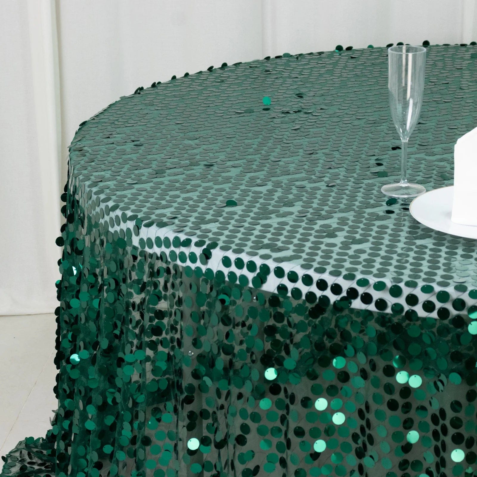 132 in Big Payette Sequin Round Tablecloth