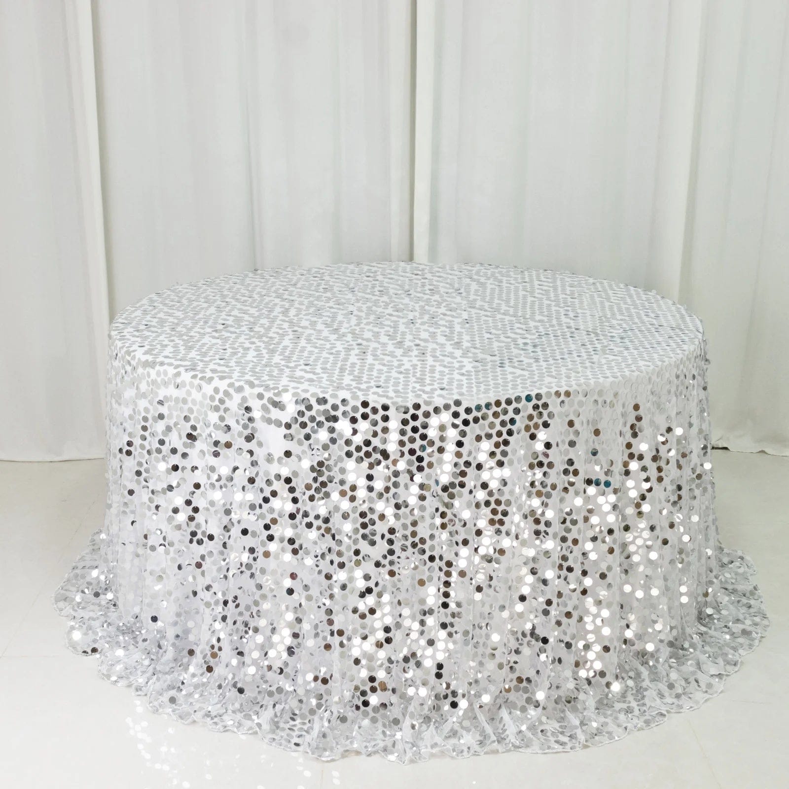 132 in Big Payette Sequin Round Tablecloth