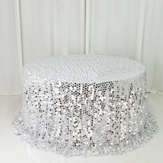 132 in Big Payette Sequin Round Tablecloth