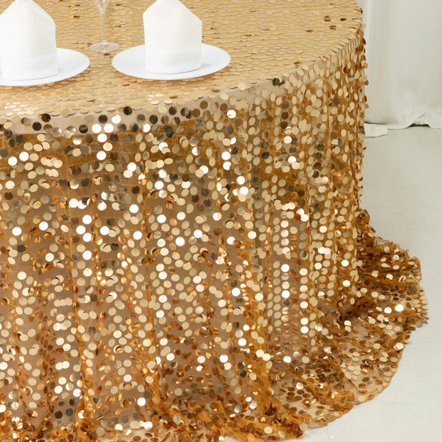 132 in Big Payette Sequin Round Tablecloth